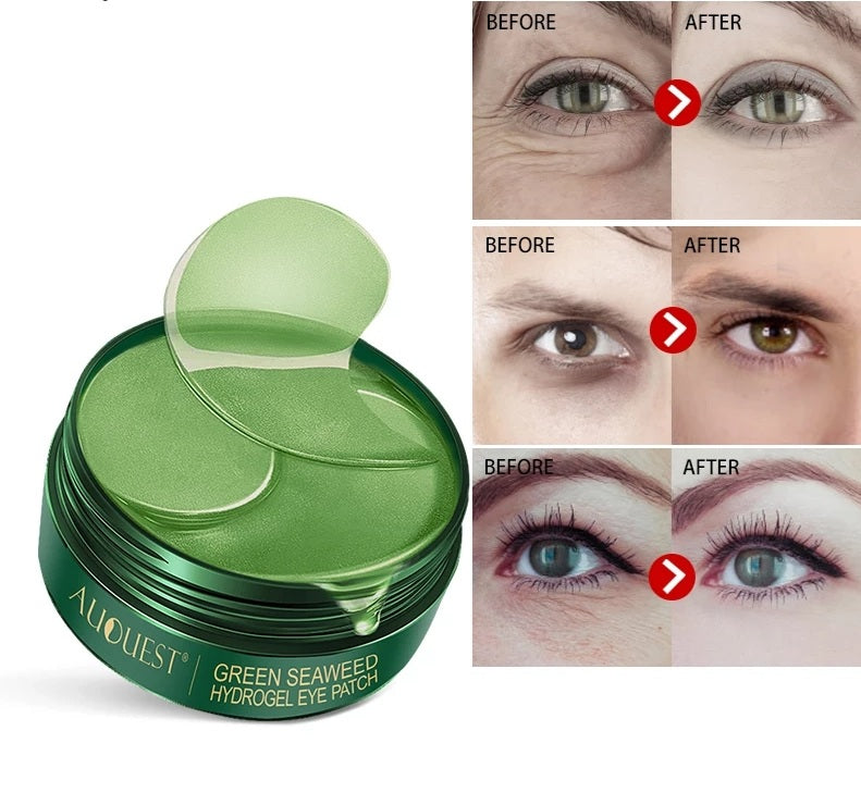 60pcs Eye Patches Mask Hyaluronic Seaweed Moisturizing Dark Circles Eye Bags Remove Anti Wrinkle