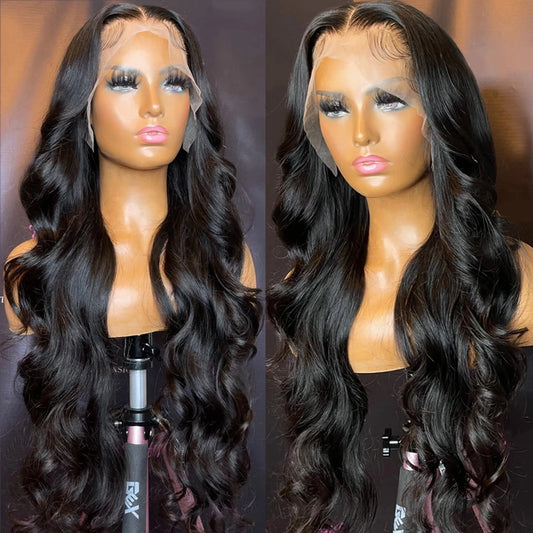 Wholesale 5PCS HD Transparent 4x4 Lace Front Wig Human Hair Wigs Brazilian Body Wave Lace Closure Wig