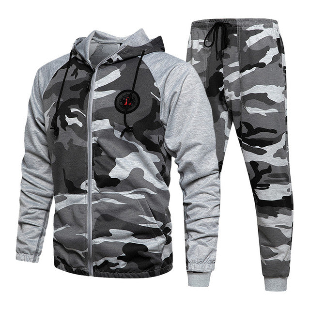 2 Pieces Sets Tracksuit Men Hooded Sweatshirt+pants Pullover Hoodie Sportwear