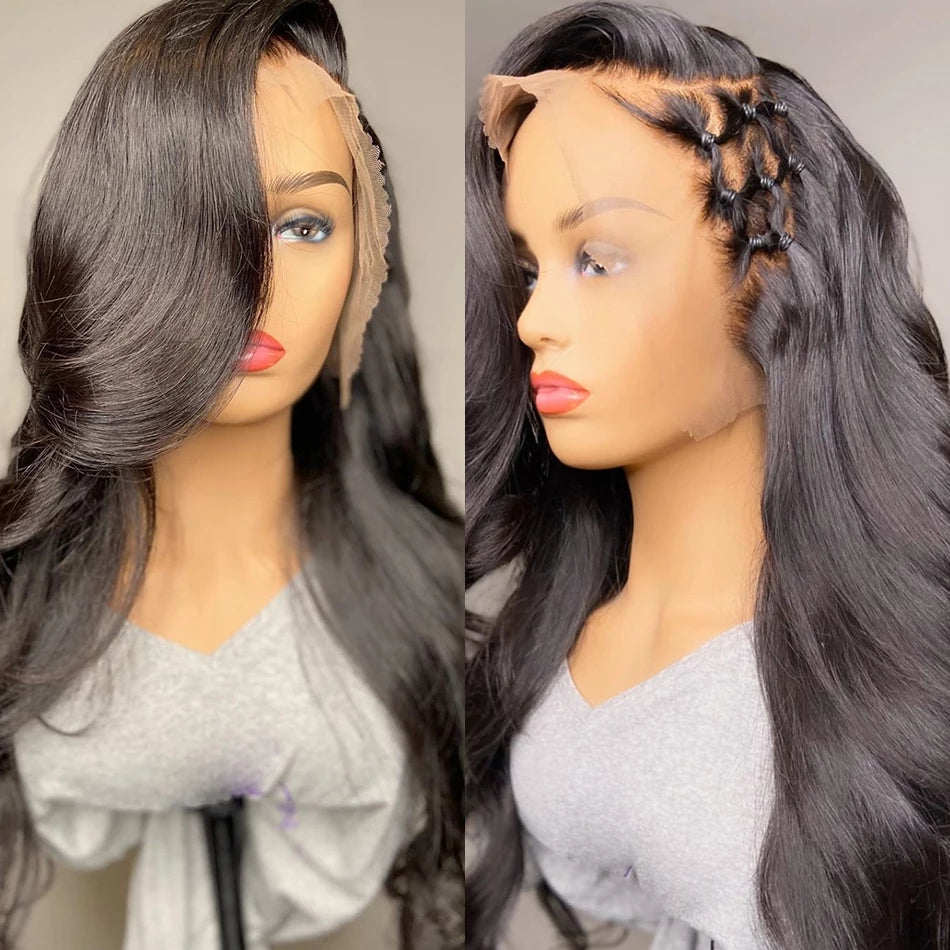 13X4 Body Wave Lace Front Wig 180% Density Transparent Lace Frontal Human Hair Wigs 20inches