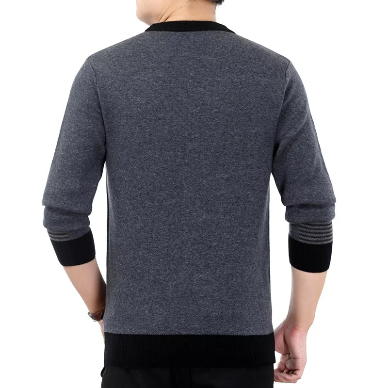 New Fashion Brand Sweater For Mens Pullovers Thick Slim Fit