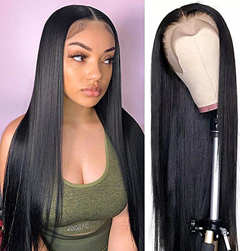 13X4 & 4x4 Transparent Lace Frontal Wigs Pre Plucked Brazilian Straight Lace Closure Wig