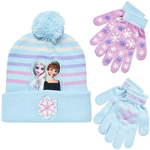 Girls Frozen Winter Gloves and Hat Sets