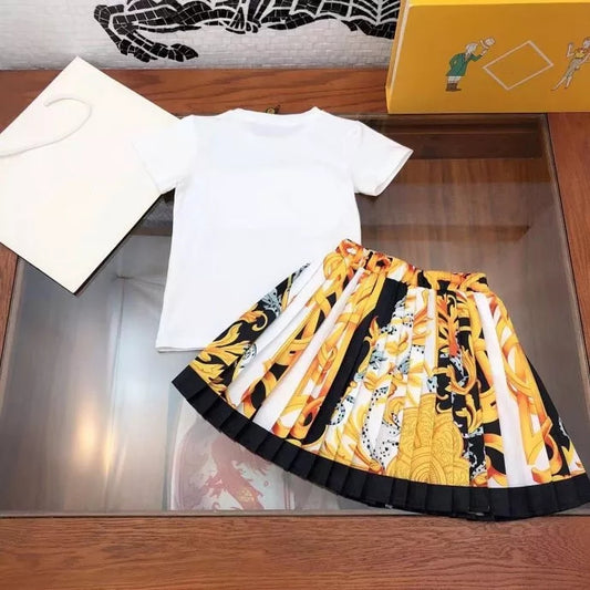 Childen Clothes short Sleeve with Skirt