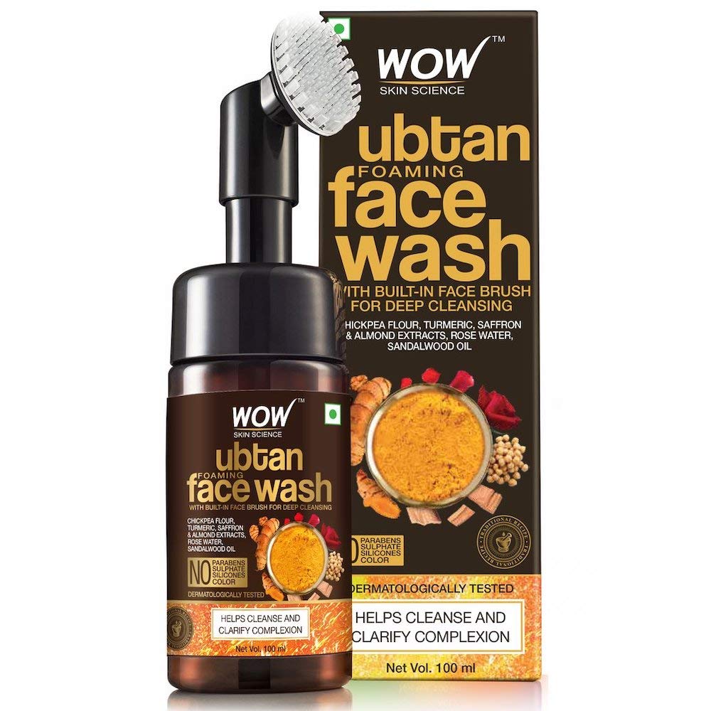 Ubtan Foaming Face Wash with Built-In Face Brush for Deep Cleansing