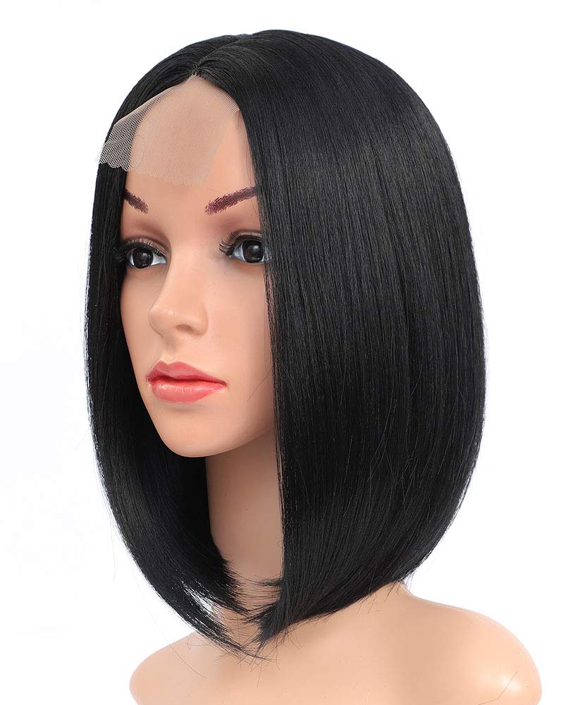 Synthetic Heat Resistant Fiber Hair Middle Part Natural Wig