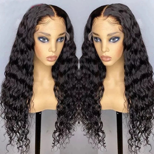 7PCS/Lot 4x4 Deep Wave Lace Front Wig Brazilian Pre Plucked Lace Front