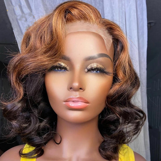 Remy Human Hair T Part Lace Wigs Preplucked