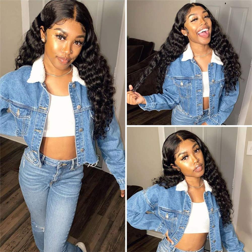 13x4 & 4x4 Loose Deep Wave Lace Front Wig Brazilian Human Hair Lace Closure Wig