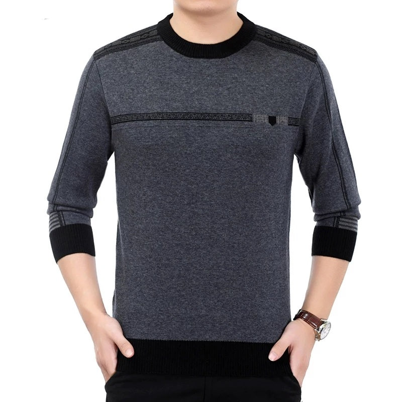 New Fashion Brand Sweater For Mens Pullovers Thick Slim Fit