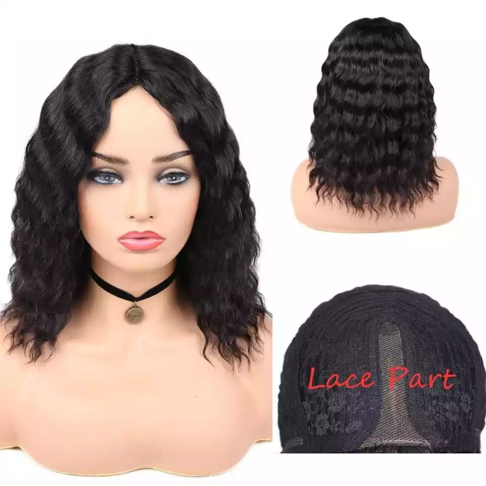 Lace Part Short Human Hair Wigs