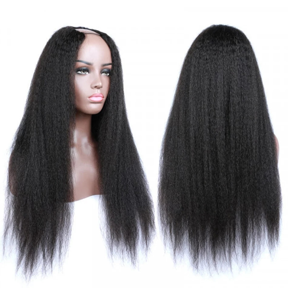 Brazilian hair wigs kinky straight wig human hair wigs u part wigs