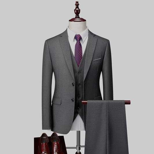 Mens Business Formal Suit Three-piece Set