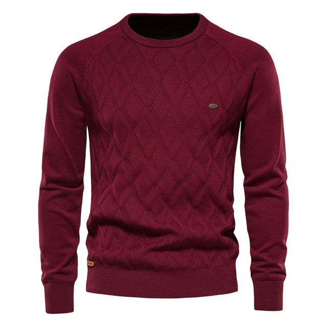 Men Sweaters Solid Color O-neck Long sleeve Knitted Male Pullover Winter Fashion New Warm Sweaters for Men
