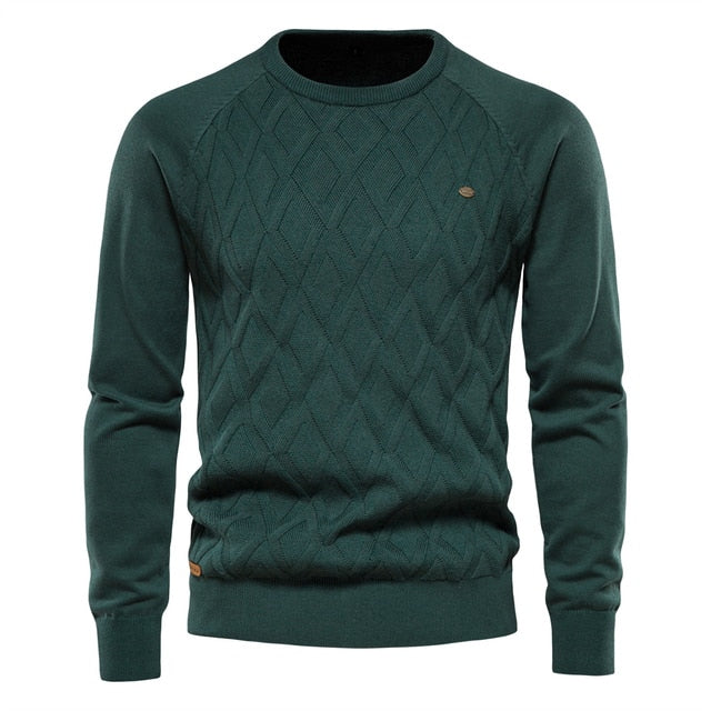 Men Sweaters Solid Color O-neck Long sleeve Knitted Male Pullover Winter Fashion New Warm Sweaters for Men