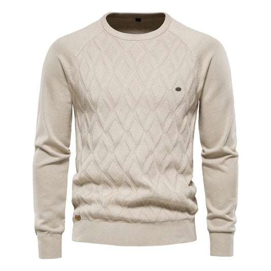 Men Sweaters Solid Color O-neck Long sleeve Knitted Male Pullover Winter Fashion New Warm Sweaters for Men