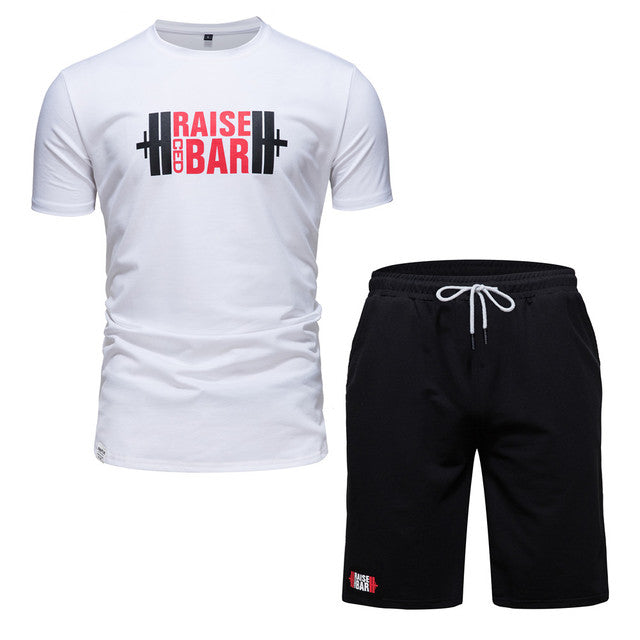 Cotton Men Short Sets Summer Tracksuit Men T-shirts and Shorts Sets for Men Casual Gym Sporting Outdoor Running Clothes