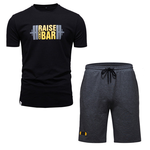 Cotton Men Short Sets Summer Tracksuit Men T-shirts and Shorts Sets for Men Casual Gym Sporting Outdoor Running Clothes