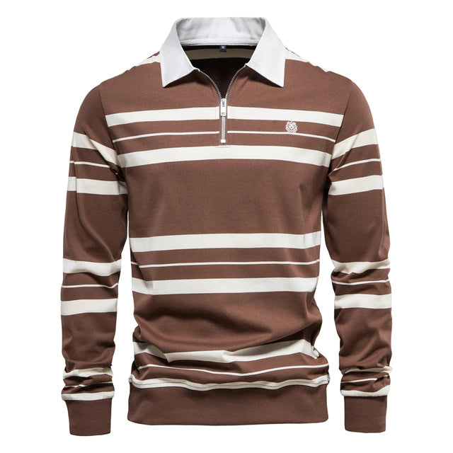 Men Striped Zipper Men's  Shirts