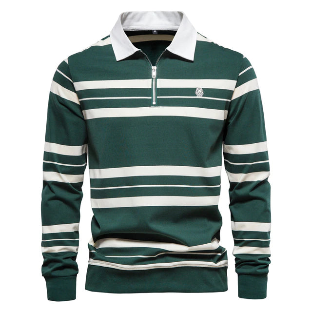 Men Striped Zipper Men's  Shirts
