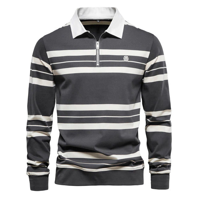 Men Striped Zipper Men's  Shirts