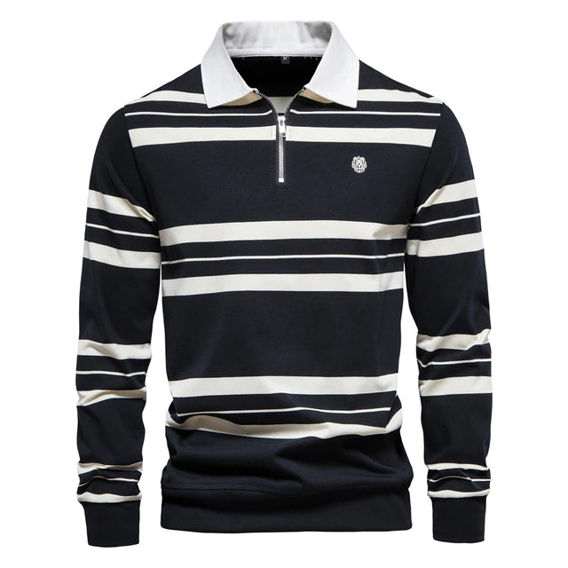 Men Striped Zipper Men's  Shirts