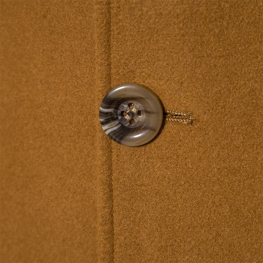 Men Long Coat Solid Color Casual Single-breasted Long Sleeve Men's Overcoat Winter Slim Fit Fashion Woolen Coat for Men