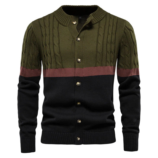 100% Cotton Men's Cardigan Stitching with Buttons Thick New Winter Sweater Male Casual High Quality Fashion Cardigan Men