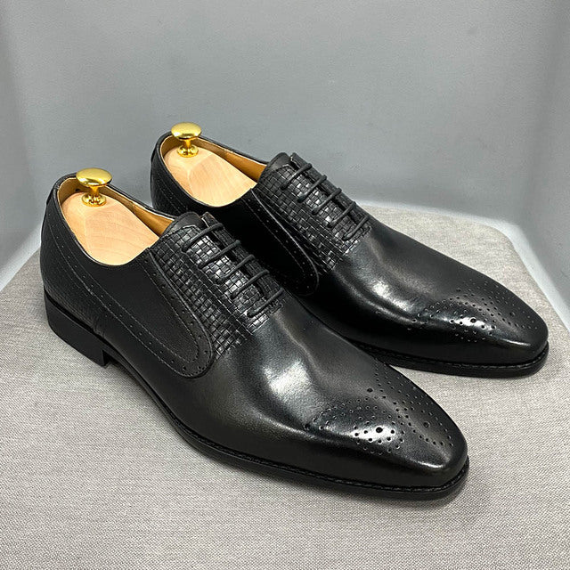 Men's Oxford Shoes Handmade Genuine Leather Dress Shoes Business Party Wedding Formal Shoes
