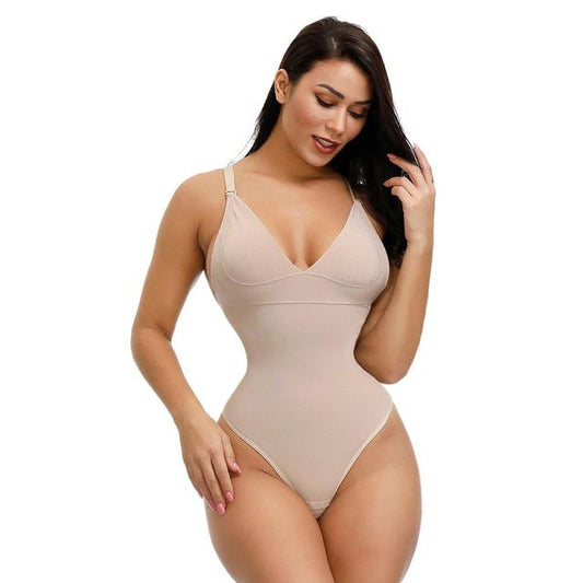 Deep V Bodysuit Body Shaper Backless Thong Slimming Underwear Waist Trainer