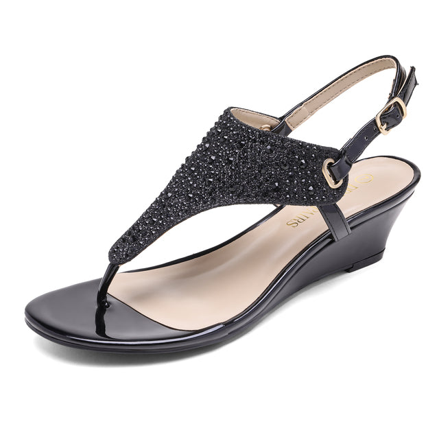 Summer Shoes Platform Non-slip PU Black Silver High Heel Sandals for Woman Shoes Plus Size