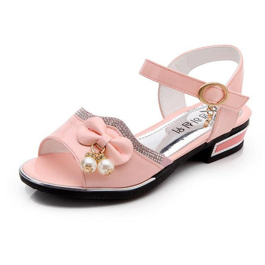 Fashion Flowers Beads Bow Sandals Summer Soft Kid Casual Flat Shoe