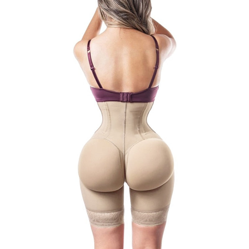 Shapewear Women Postpartum High Waist  Open Bust Tummy Control Post Liposuction Bodysuit Fajas Bustier 4 breasted Hip Lift