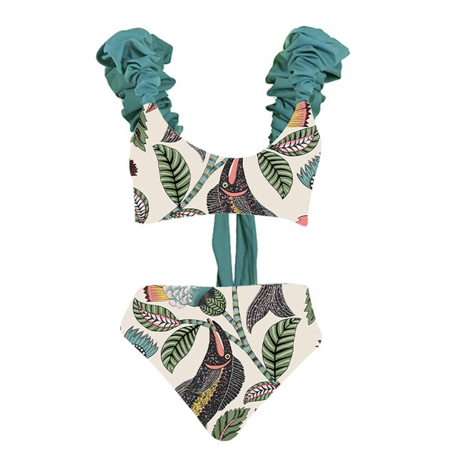 Green Swimwear Women Bandage Bathing Suit