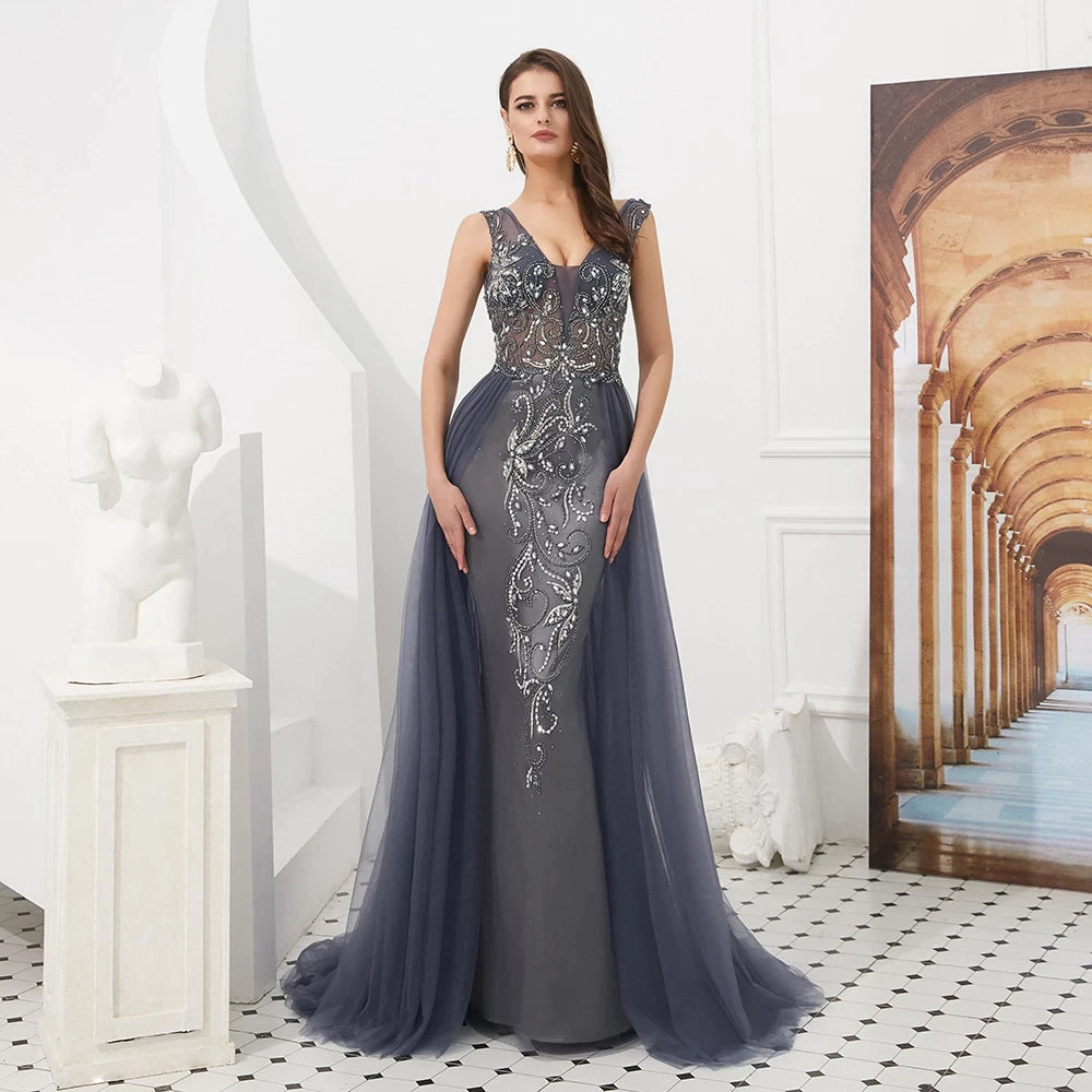 Beaded Beading Crystal Long Evening Formal Dresses