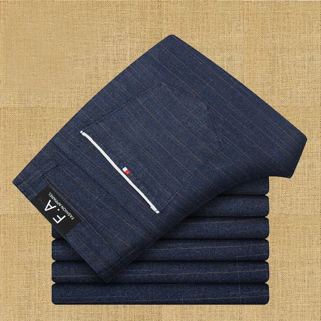 Mens Long Straight Cotton Male Regular Full Length Pants