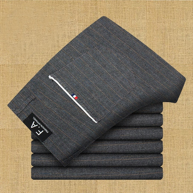 Mens Long Straight Cotton Male Regular Full Length Pants