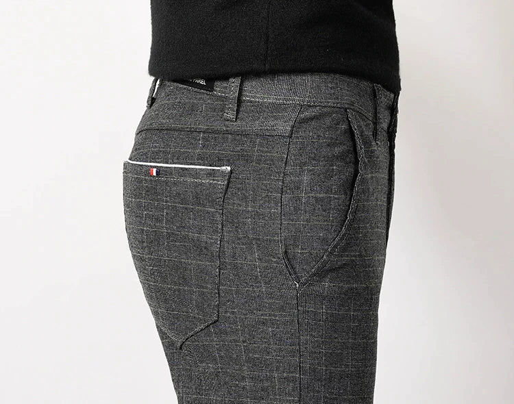 Mens Long Straight Cotton Male Regular Full Length Pants