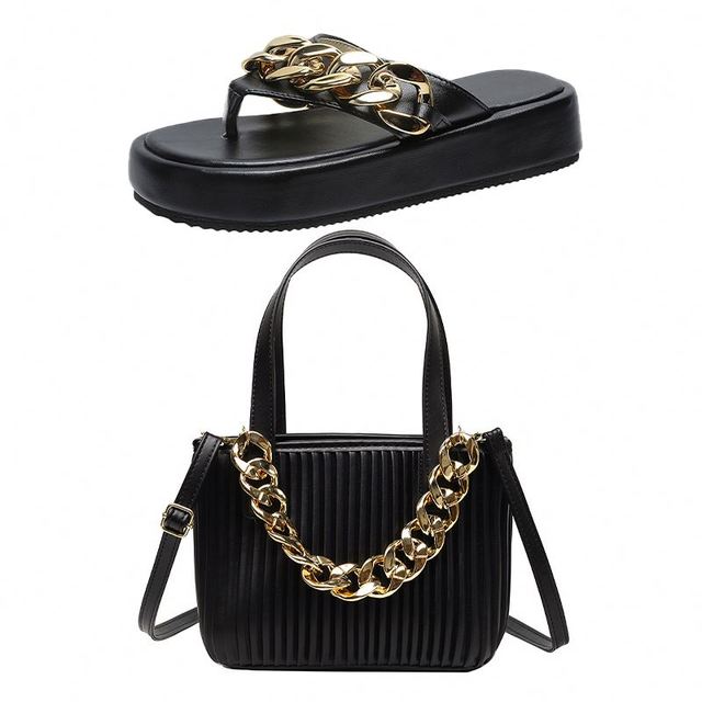 Chain Sandals And Purse Sets