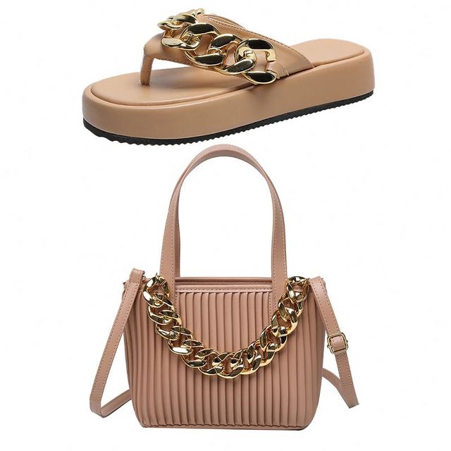 Chain Sandals And Purse Sets