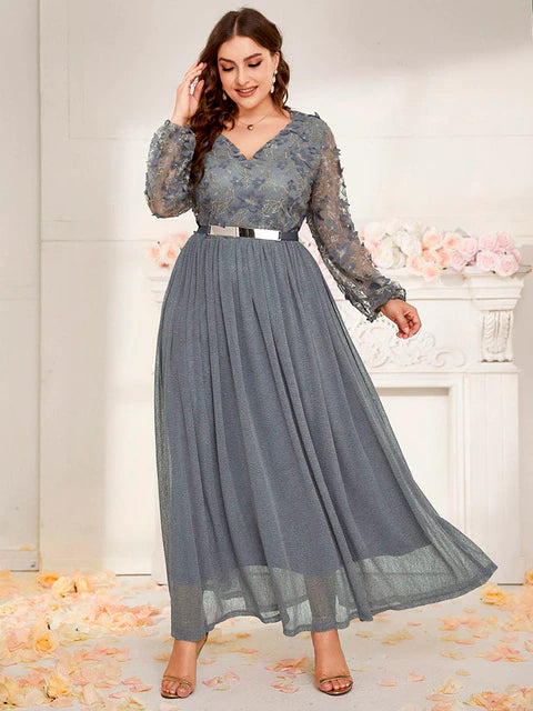 Plus Size Women Maxi Dresses Large Luxury Designer Chic Elegant Oversized Long Muslim Evening Party Clothing