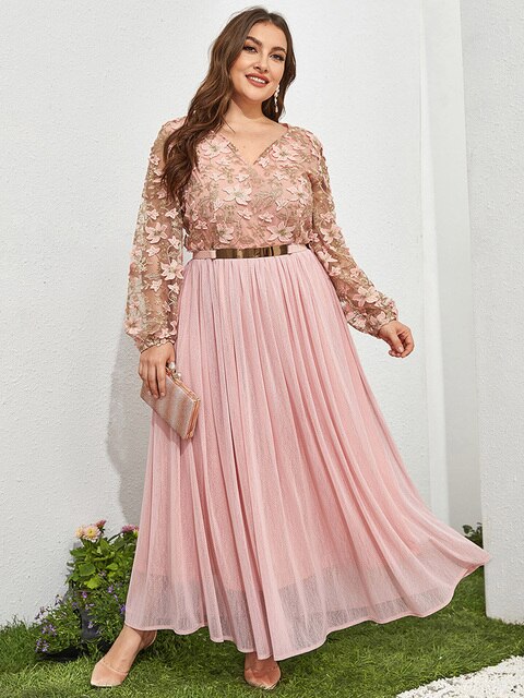 Plus Size Women Maxi Dresses Large Luxury Designer Chic Elegant Oversized Long Muslim Evening Party Clothing