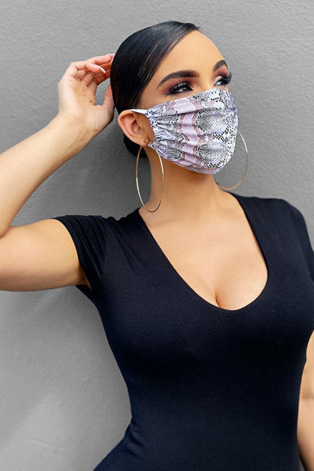 2PCS Snake Print Face Mask