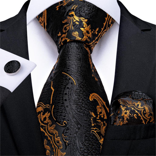 High Quality Wedding Tie For Men Hanky Cufflink Silk Tie Set