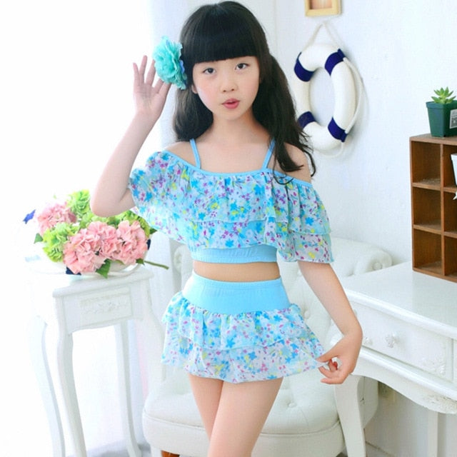 Girls Two Pieces Suits Swimwear