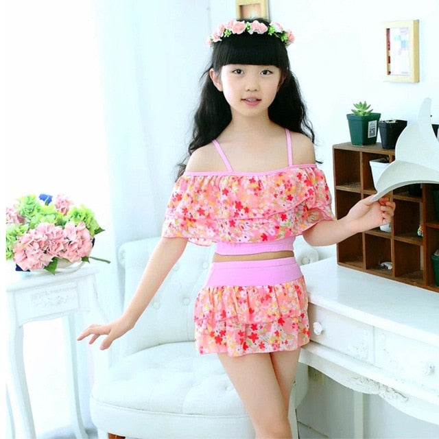 Girls Two Pieces Suits Swimwear