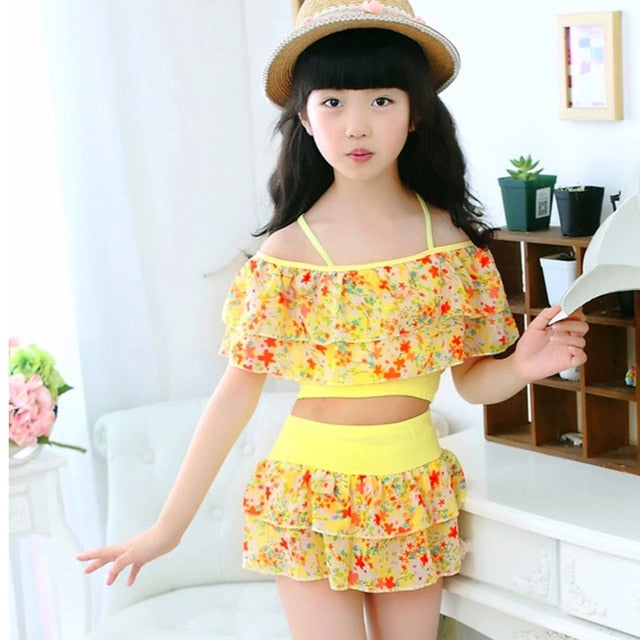 Girls Two Pieces Suits Swimwear