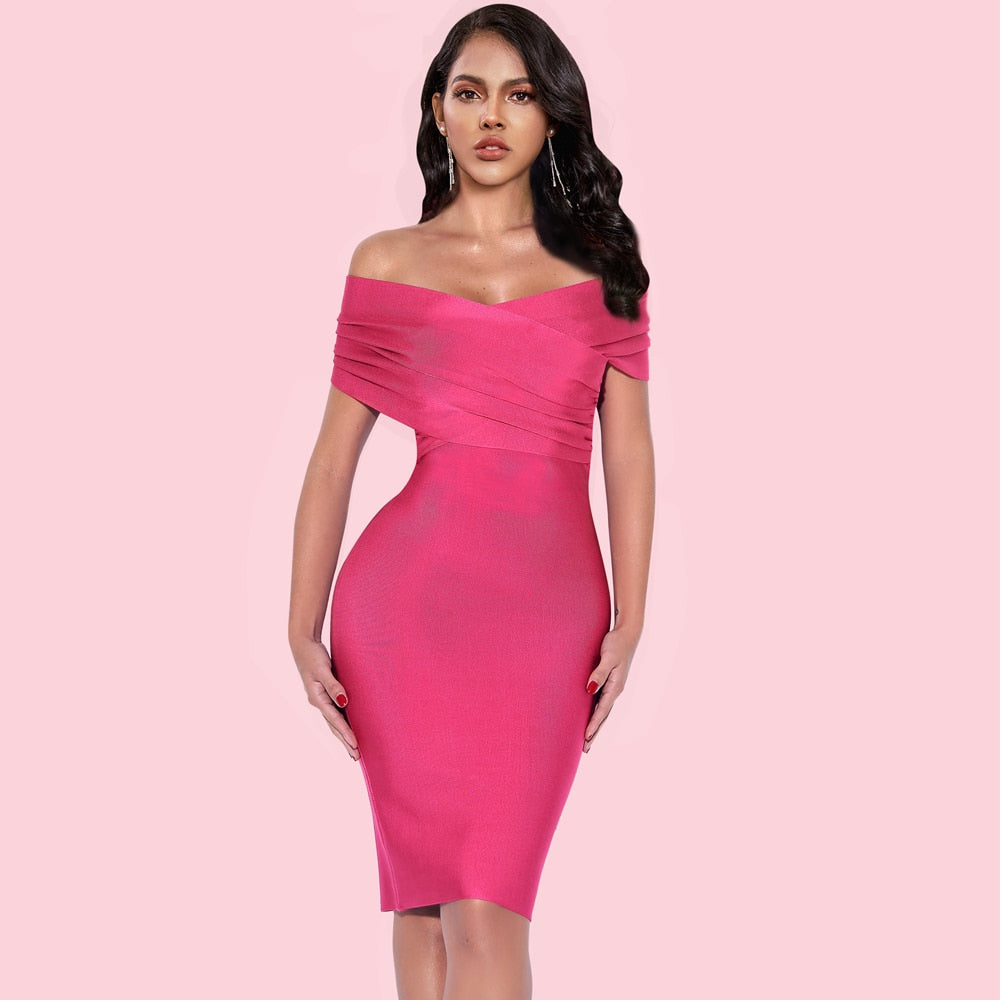 Sexy Hot Pink Bandage Dress