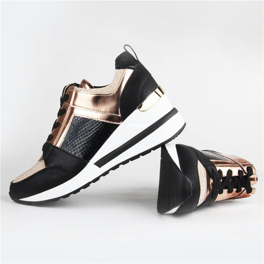 Women Sneakers Snake pattern Spring Summer Style Wedge Shoes