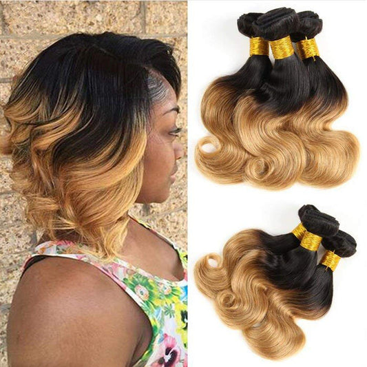 Ombre Brazilian Hair Weave Bundles Bob Remy Human Hair Bundles